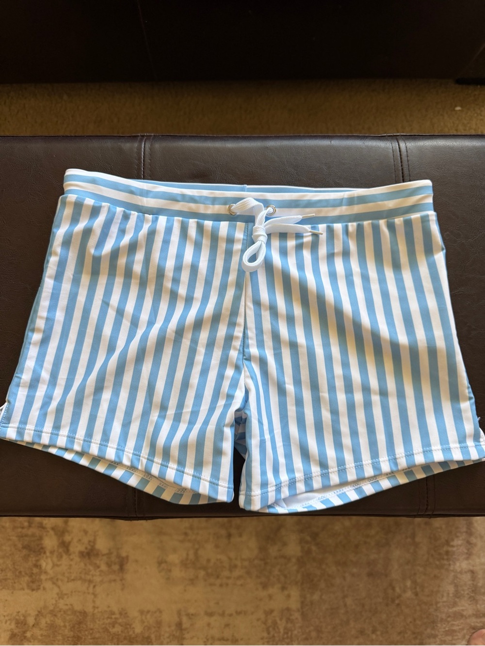 Striped Blue & White Men’s Swim Trunks M